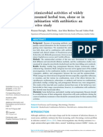 In Vitro: Antimicrobial Activities of Widely Consumed Herbal Teas, Alone or in Combination With Antibiotics: An Study