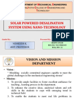 Solar Powered Desalination System Using Nano-Technology: D M E V J C E T