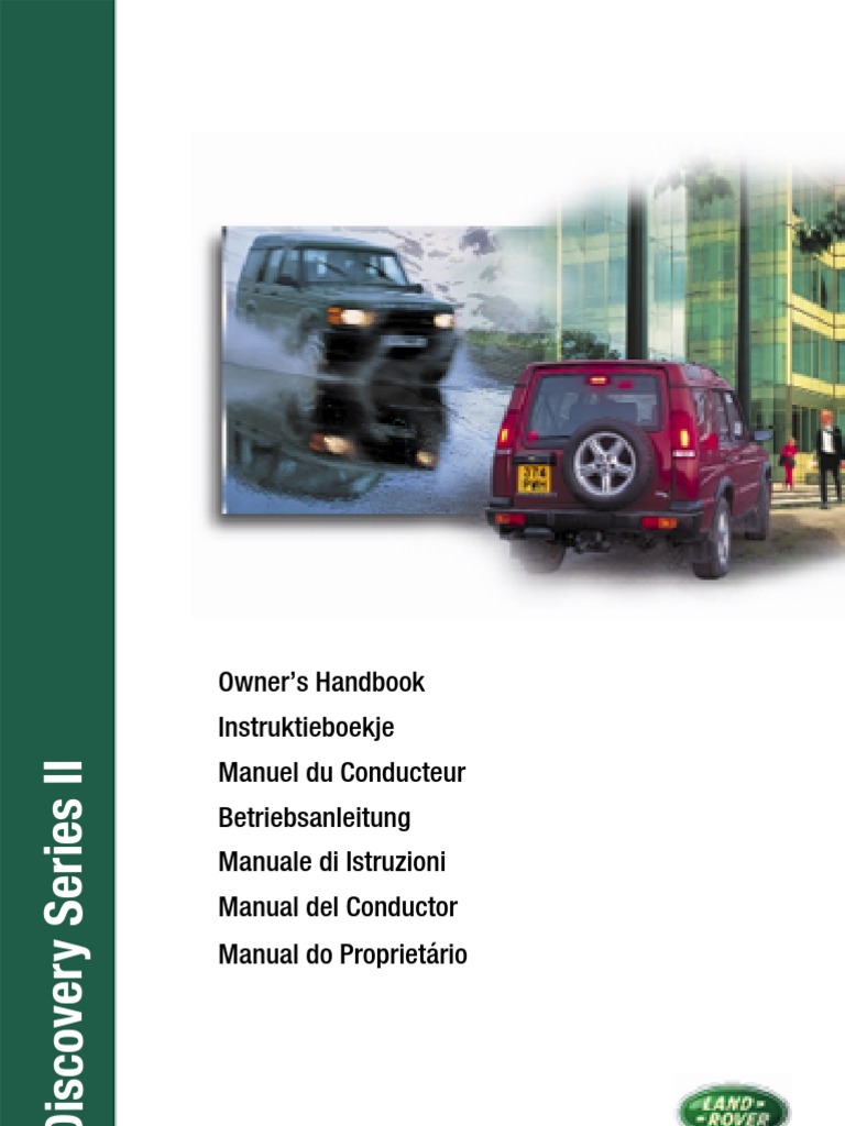 2001 Land Rover Discovery 2 Owners Manual Airbag Seat Belt