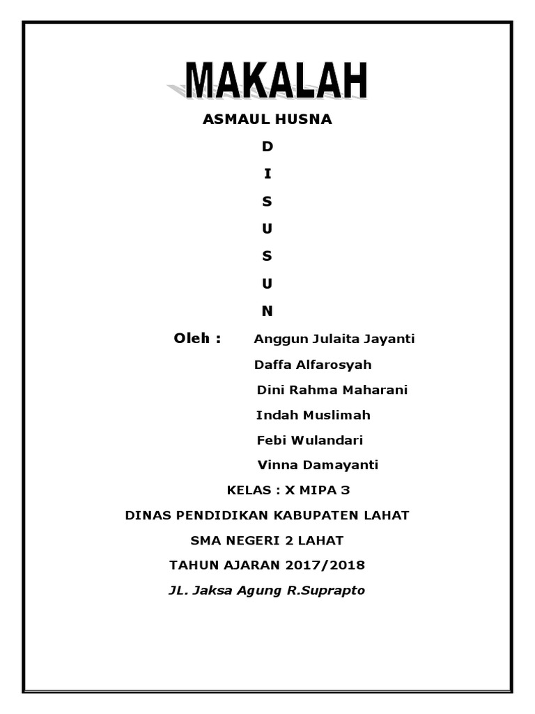 Makalah Asmaul Husna