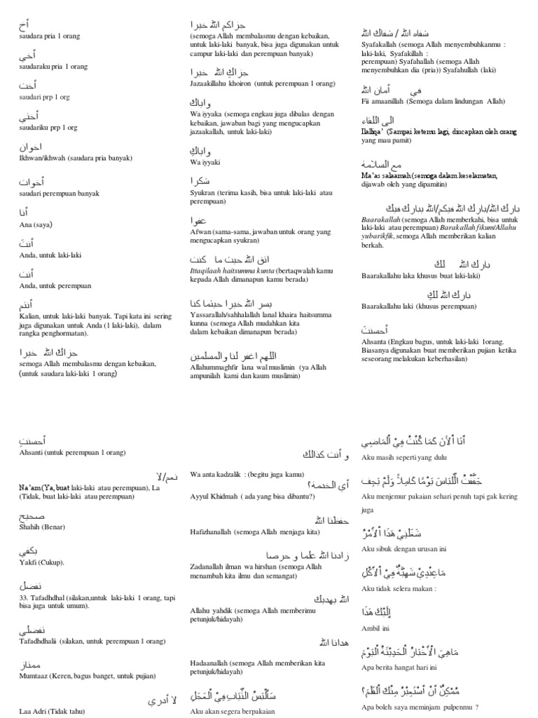 Ungkapan Dalam Bahasa Arab 1 Pdf