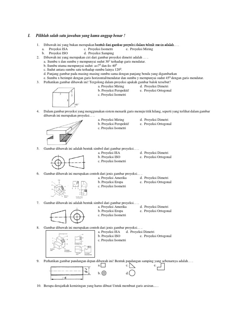 Soal Gambar Teknik Smk X