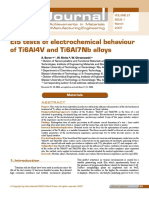 EIS Tests of Electrochemical Behaviour of Ti6Al4V and Ti6Al7Nb Alloys