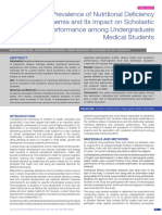 Prevalence of Nutritional Deficiency Anaemia and Its Impact On Scholastic Performance Among Undergraduate Medical Students