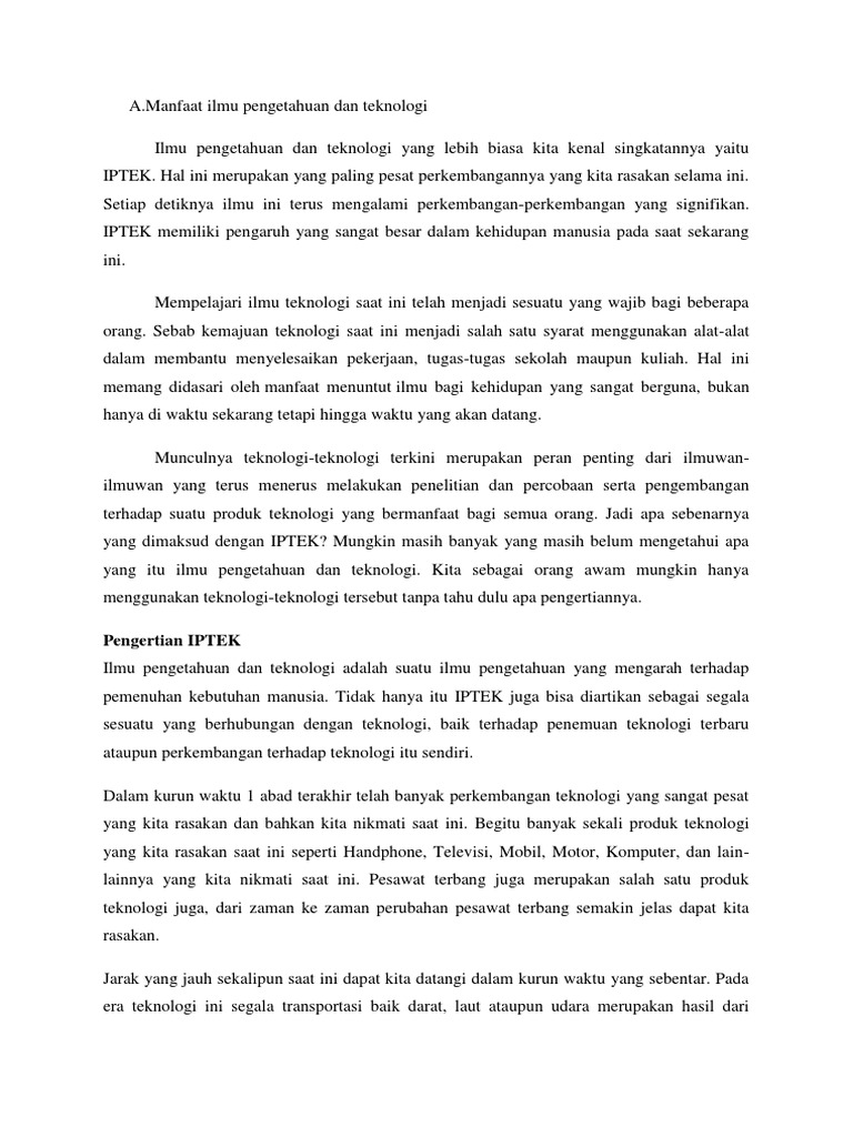 Ilmu pengetahuan dan teknologi