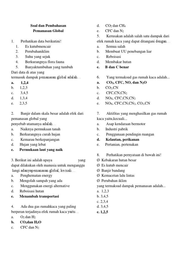 30++ Buatlah soal beserta jawaban tentang pemanasan global information