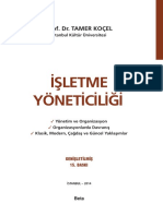 İşletme Yöneticiliği: Prof. Dr. Tamer Koçel