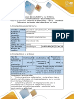 Guía de Actividades y Rubrica de Evaluación - Fase 3 - Identidad Cultural - Un Encuentro Intercultural Con Los Otros