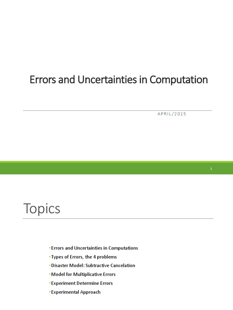 Understanding Computation Errors | PDF | Approximation | Error
