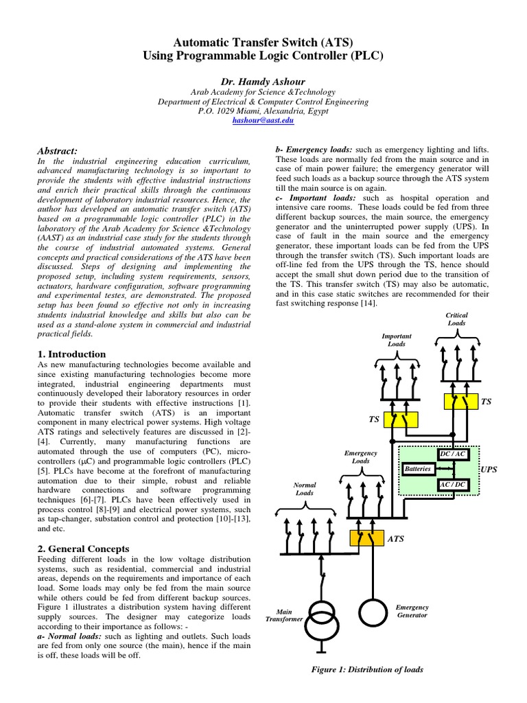 ATS Design Using PLC for Education | PDF | Programmable Logic ...