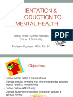 Orientation & Introduction To Mental Health 2017