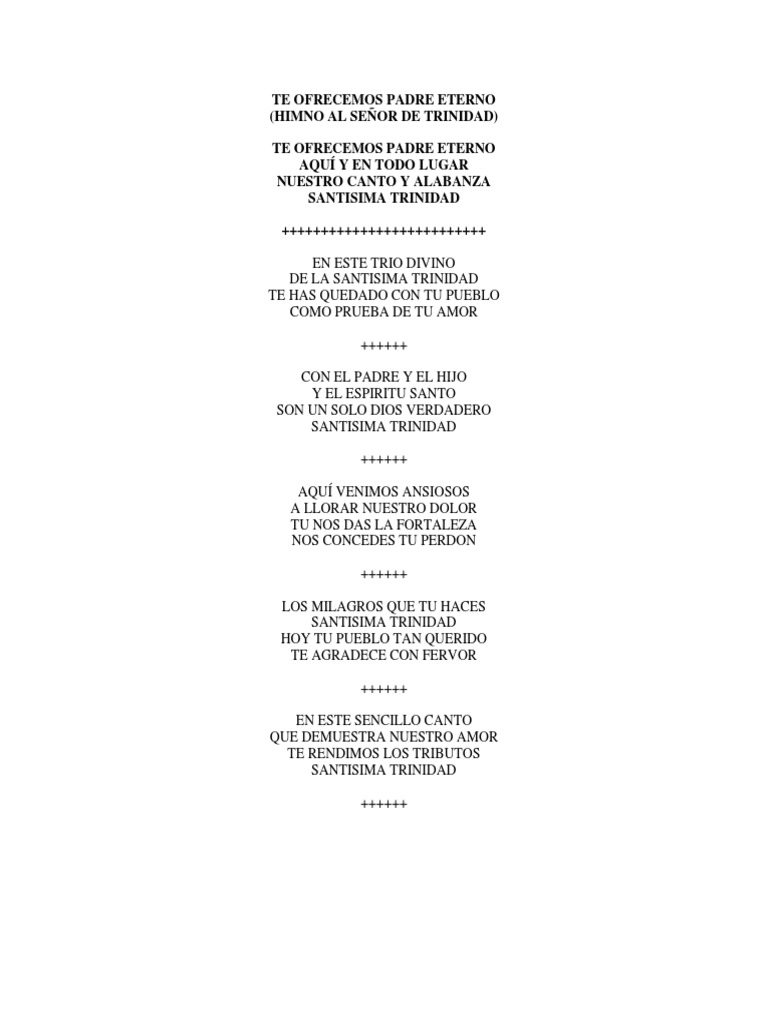 Himno La Santisima Trinidad | PDF