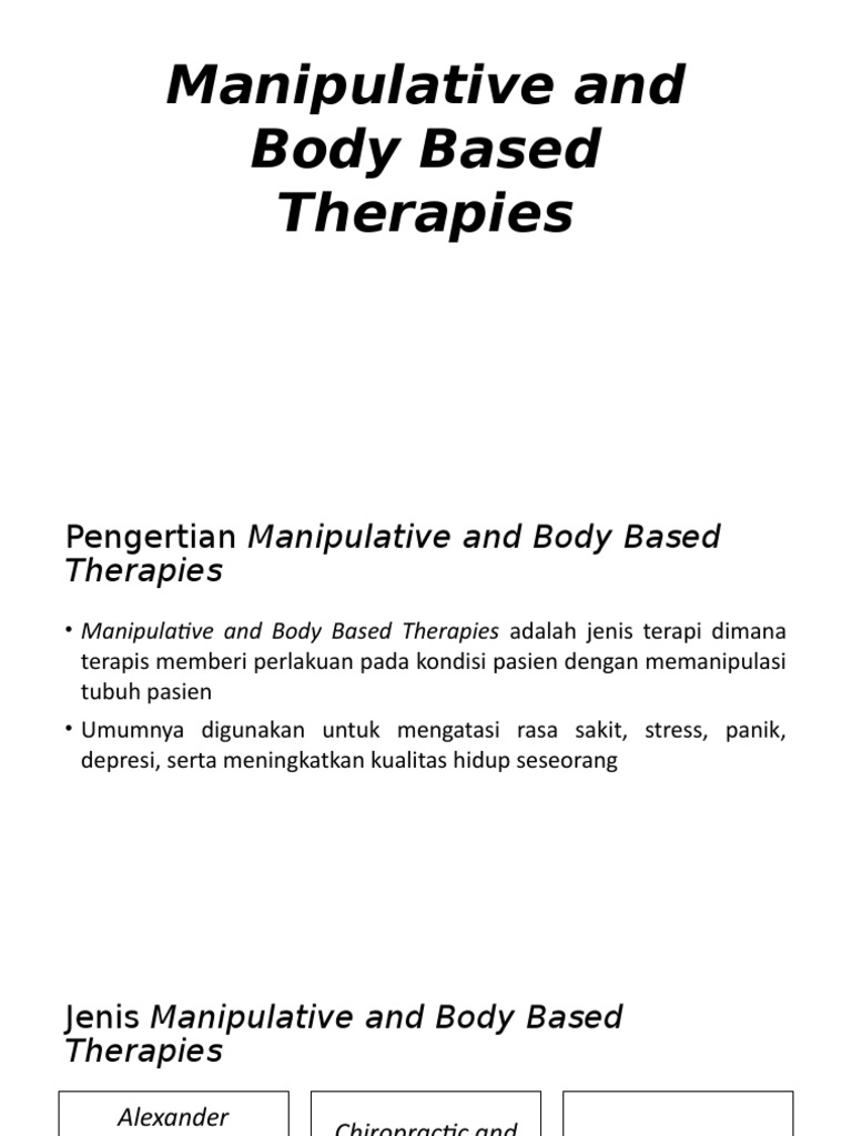 Manipulative and Body Based Therapies PDF