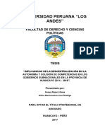 Tesis - Implicancias de La Descentralización en La Autonomía y Colisión de Competencias en Los Go PDF