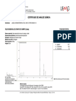 Óleo essencial de cravo do campo (Cataia) - Análise química