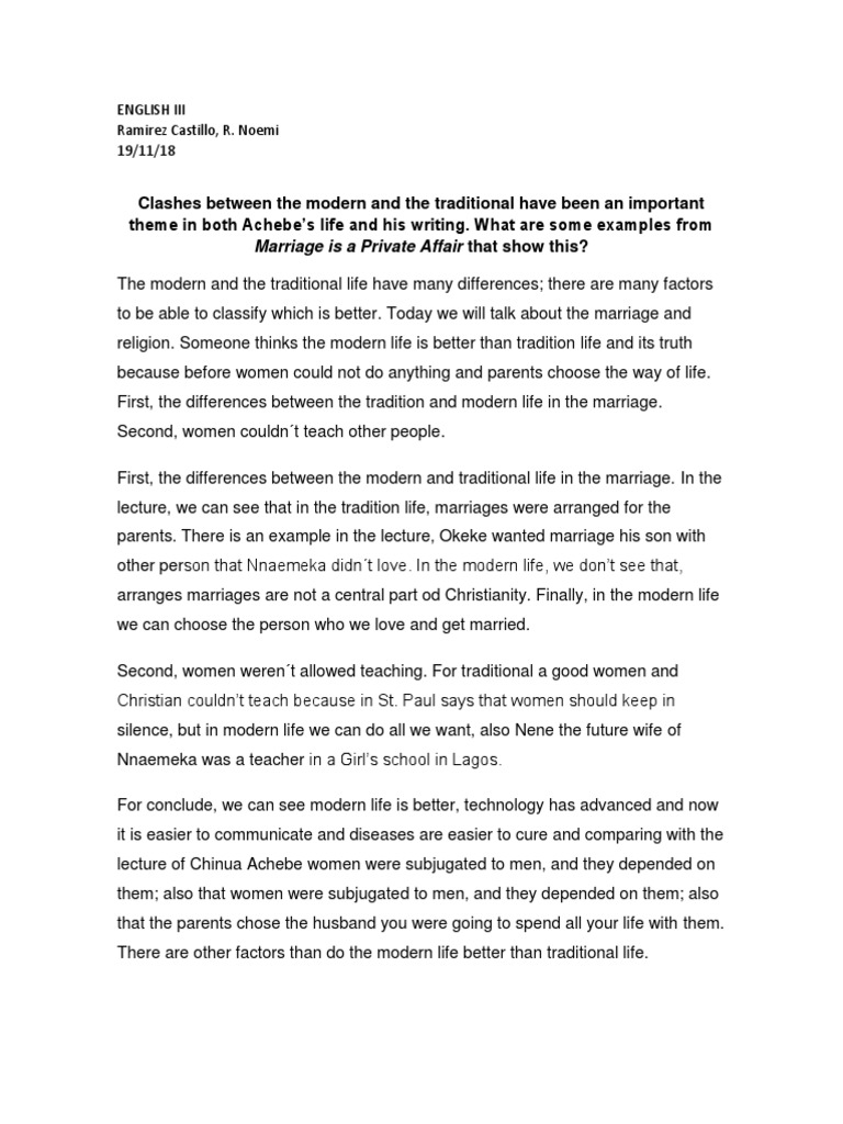 Clashes Between The Modern and The Traditional Have Been An Important ...