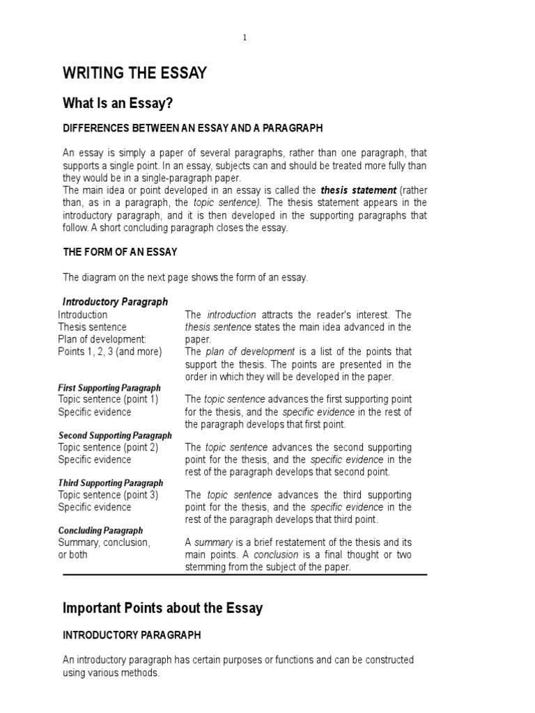 How To Write An Essay PDF Essays Paragraph
