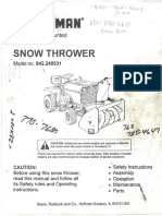 Craftsman 842.240531 Snow Thrower
