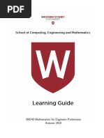 Mathematics For Engineers Preliminary 2018 Autumn