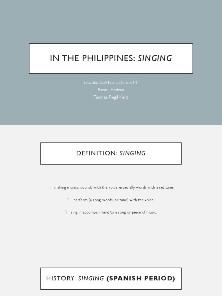 Singing in the Philippines: History & Types | PDF | Entertainment ...