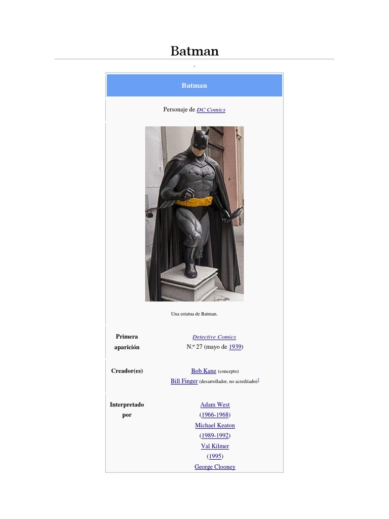 Batman | PDF | hombre murciélago | Ficción de superhéroes