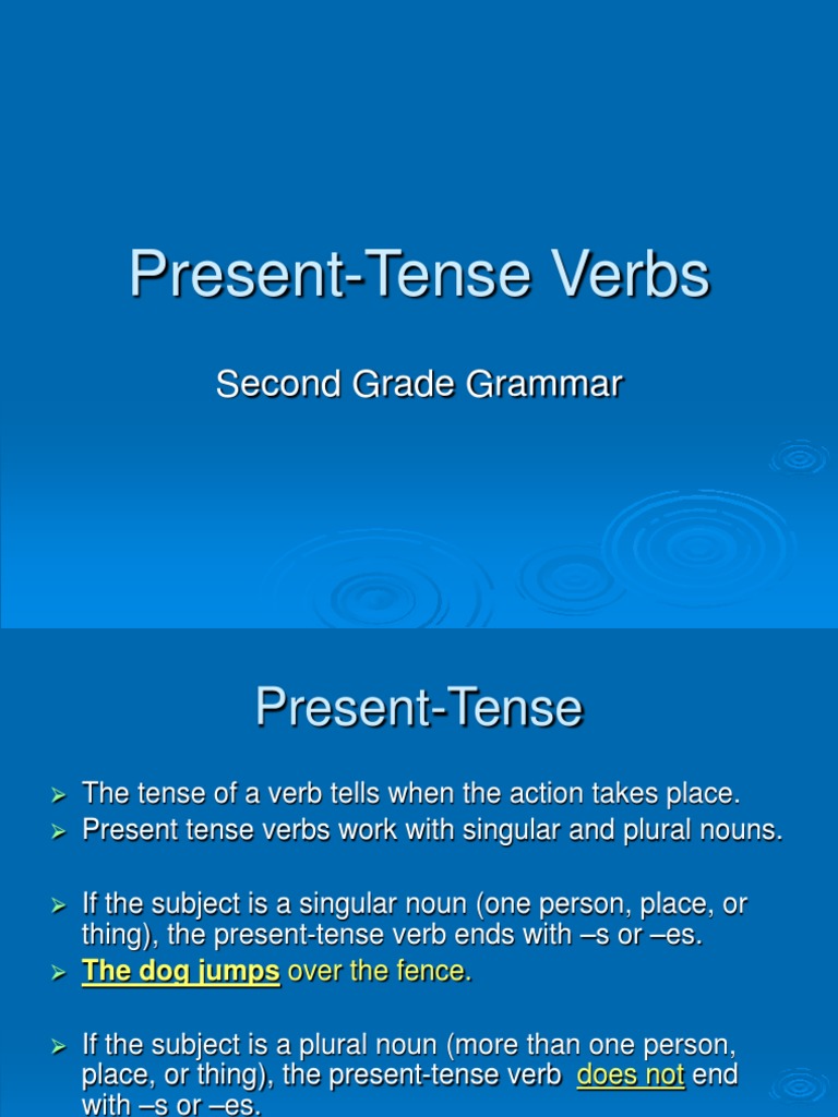 Present-Tense Verbs: Second Grade Grammar | PDF | Plural | Grammatical ...