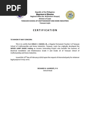 Certification