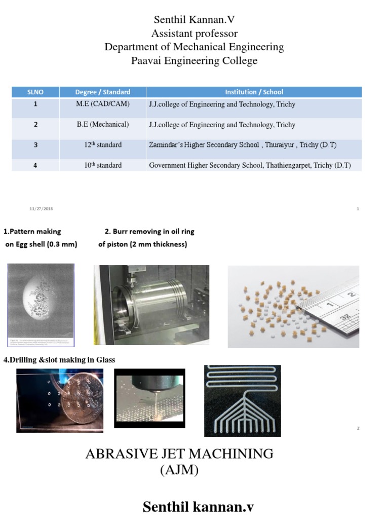 Abrasive Jet Machining PDF Machining Abrasive
