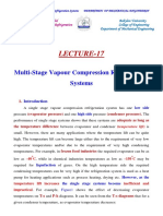 Lecture-17: Multi-Stage Vapour Compression Refrigeration Systems