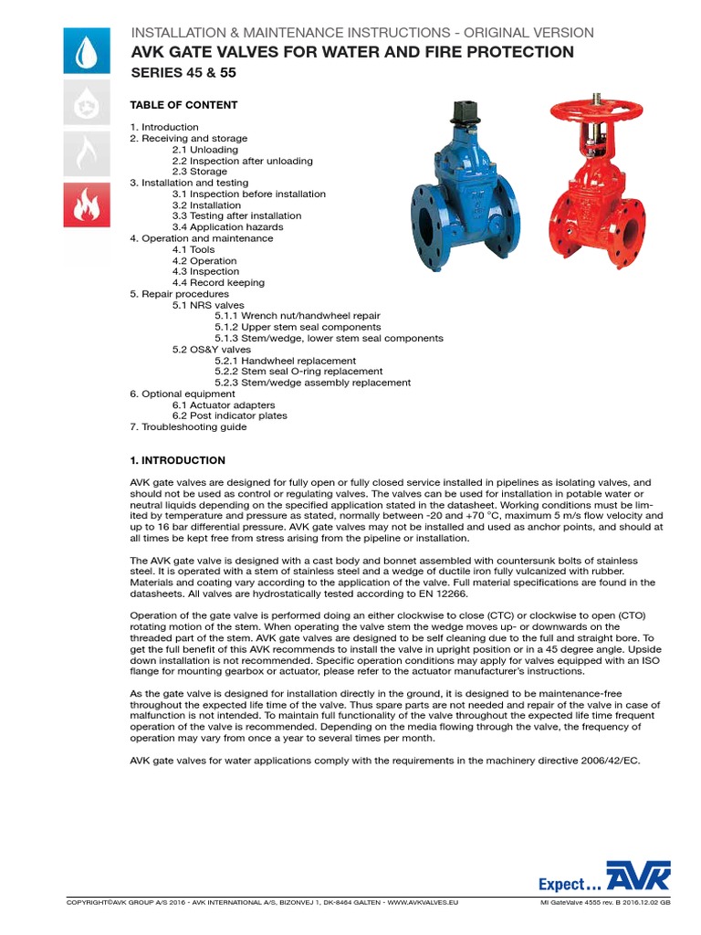 AVK GATE VALVES.pdf Valve Nut (Hardware)
