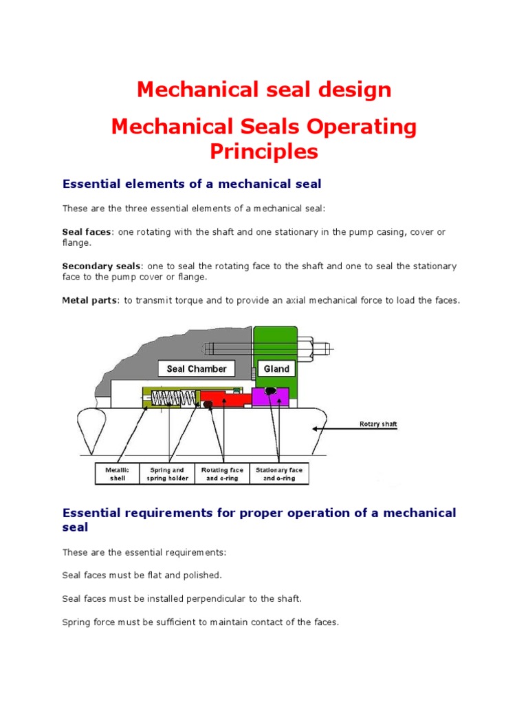 Mechanical Seal Design | PDF | Wear | Pump