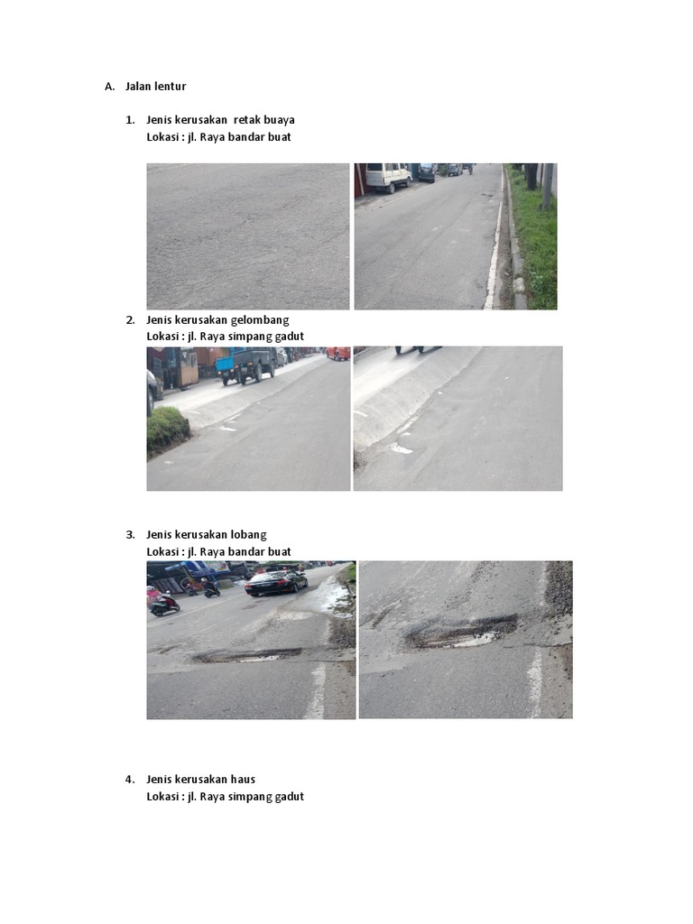 Jenis Kerusakan Jalan | PDF