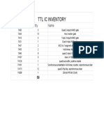 TTL Ic Inventory: IC Number Quantity Name