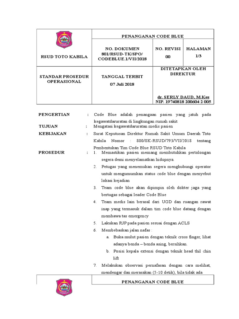 Sop Code Blue | PDF | Sains & Matematika