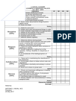 Learner Observed Values Revised