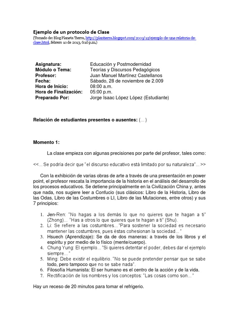 Ejemplo de Un Protocolo | PDF | Maestros | Science