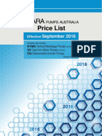 EBARA Australia Price List Sep 2016 R17