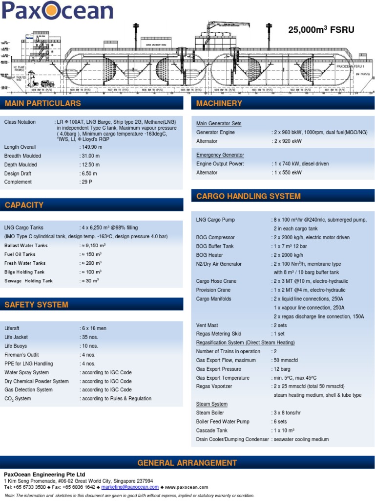 25,000m³ FSRU Cargo Handling System | PDF | Diesel Fuel | Energy And ...