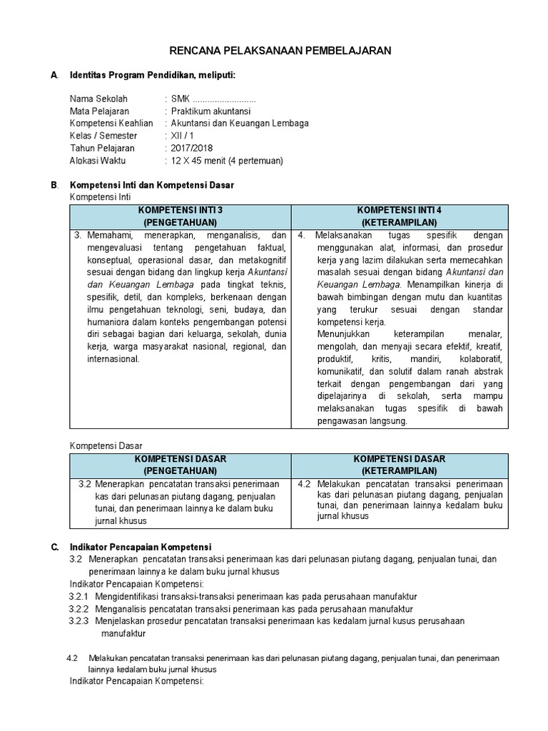 Rpp 2 Praktik Manufaktur Xii