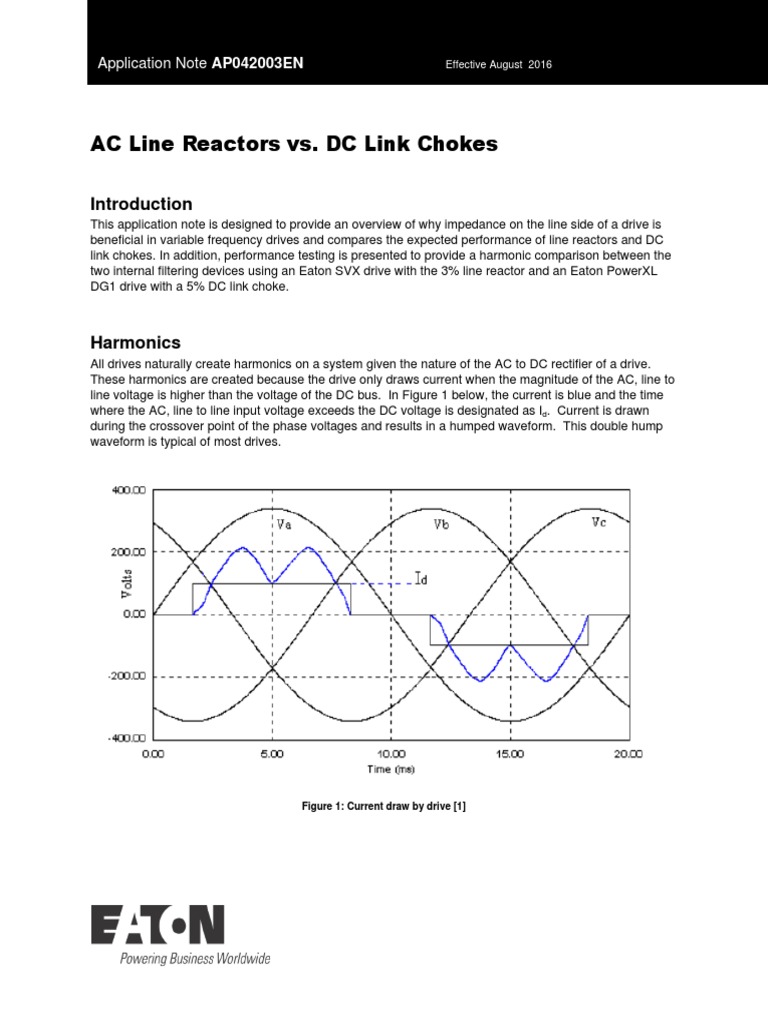 AC Line Reactors vs. DC Link Chokes Application Note AP042003EN