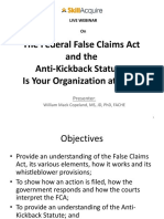 The Federal False Claims Act(FCA) & The Anti-Kickback Statute(AKS)