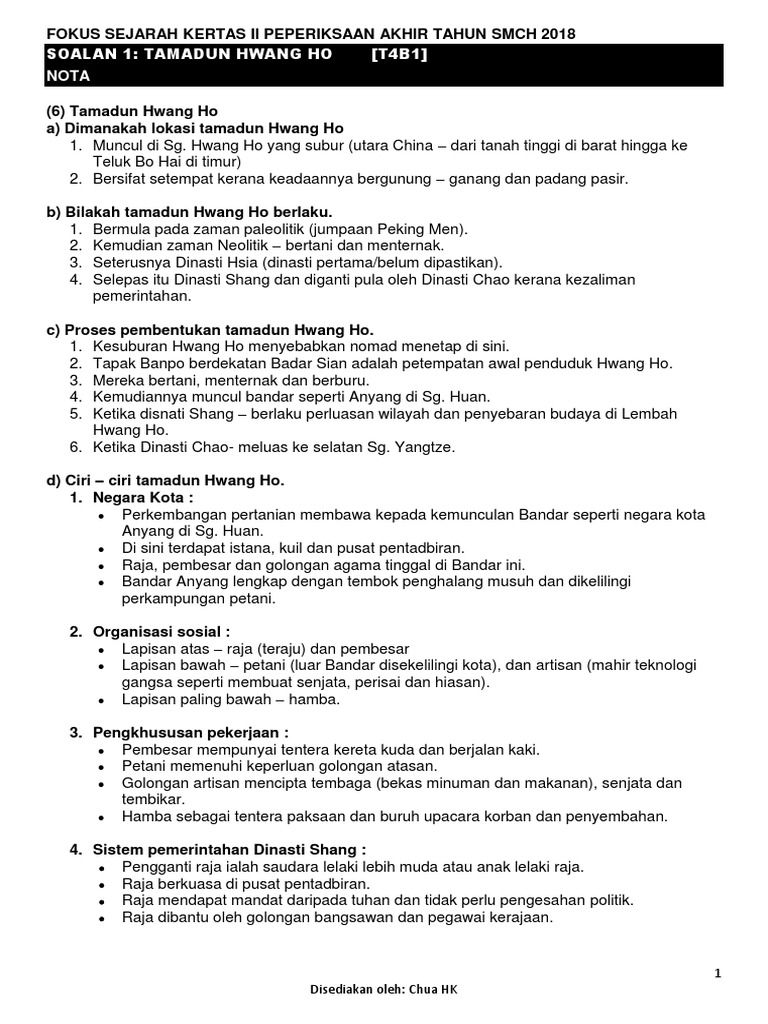 Fokus Sejarah Kertas Ii Peperiksaan Akhir Tahun Smch 2018 Pdf