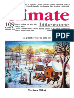 Climate Literare nr. 109, noiembrie, an 2018