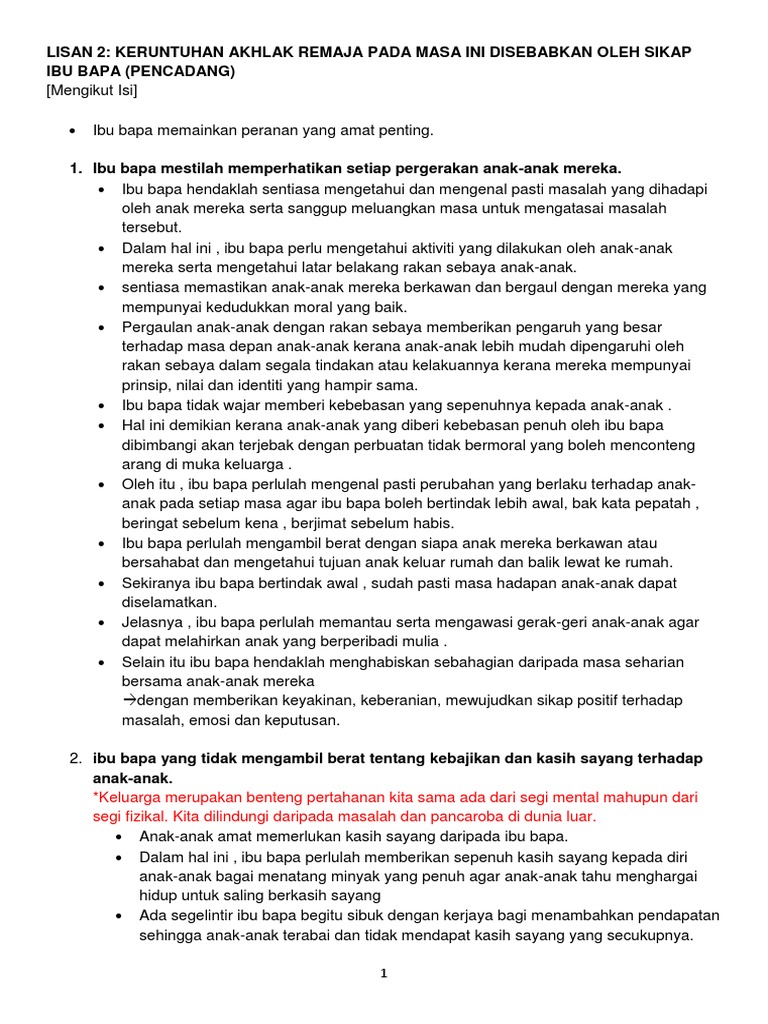 Final Point Form Keruntuhan Akhlak Remaja Pada Masa Ini Disebabkan Oleh Sikap Ibu Bapa Pencadang Pdf