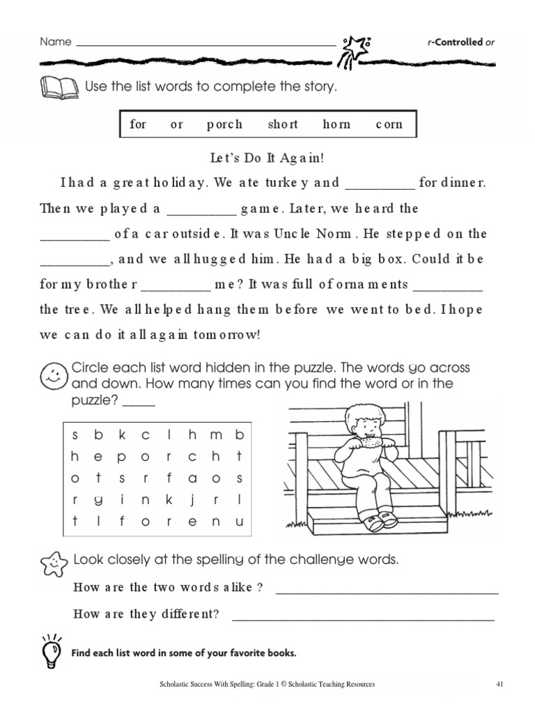 Success With Spelling Grade 1 | PDF