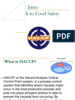 HACCP: Intro Approach To Food Safety