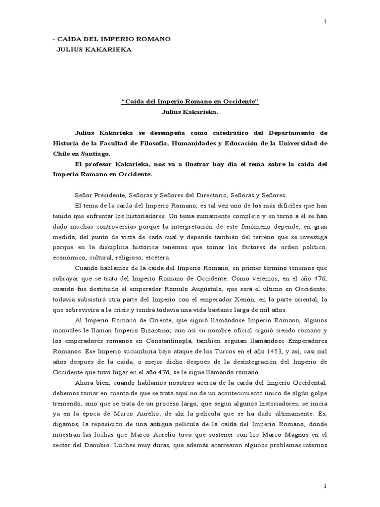 Caída del Imperio Romano de Occidente | PDF | imperio Romano | Esclavitud