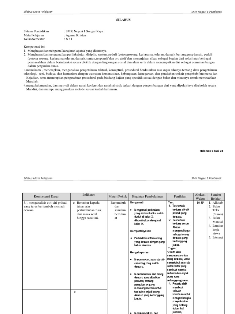 Rpp Agama Kristen