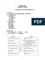 Answer: 1. (A) Temperature (B) Light (C) PH (D) Humidity (E) Nutrients 2