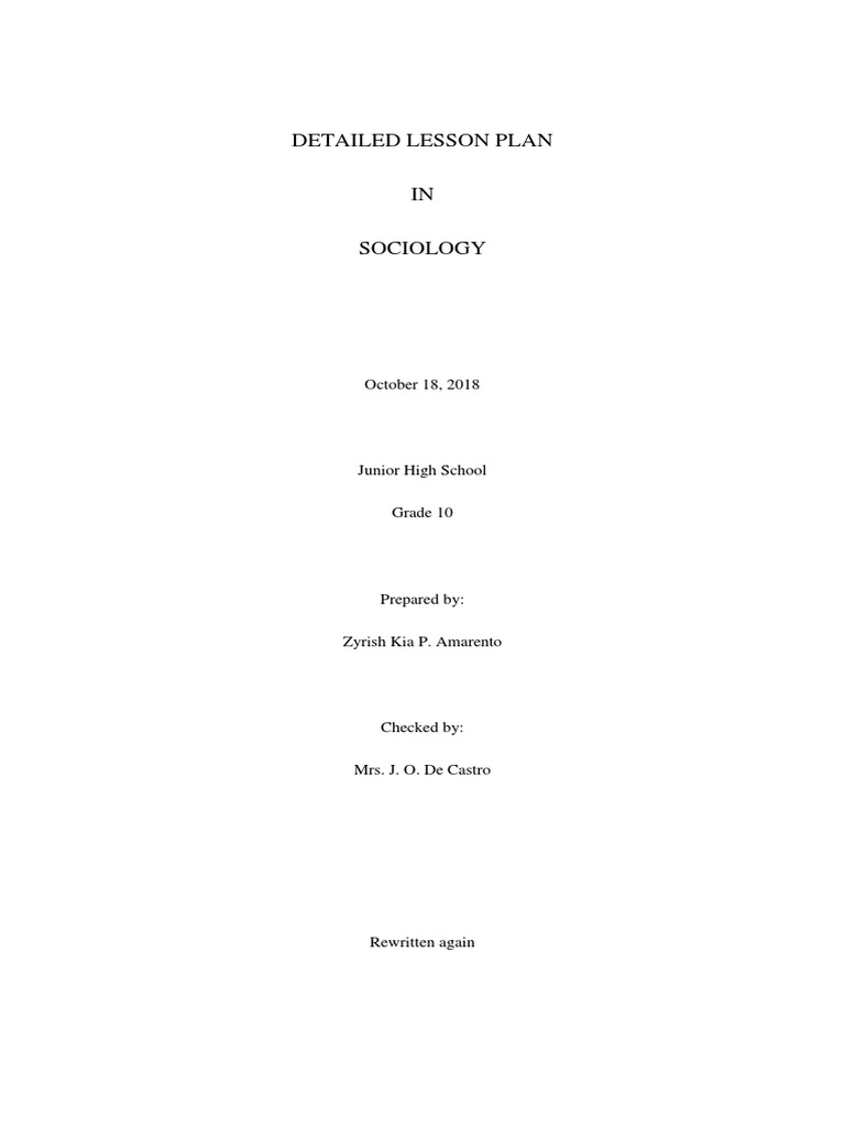Detailed Lesson Plan Part of A Unit | PDF | Rationalism | Nationalism
